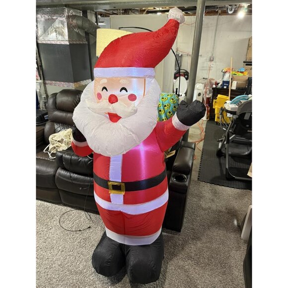 🆕6FT Christmas Inflatable Blow up Santa Claus Carrying Gift Outdoor Decoration - Picture 1 of 10